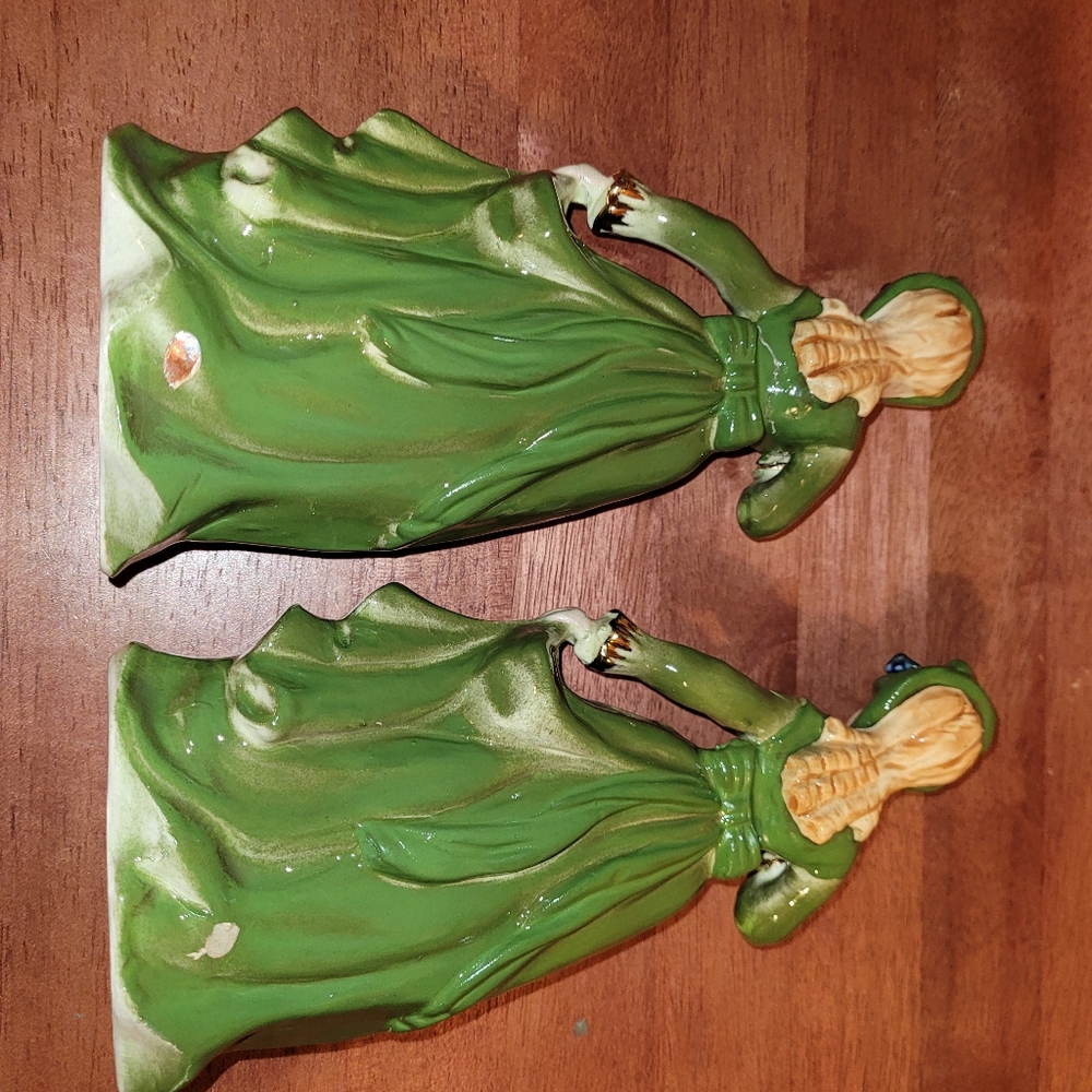 VTG Victorian Dancing Lady in Irish Green Dress Porcelain Figurine St Patrick's - Picture 5 of 12